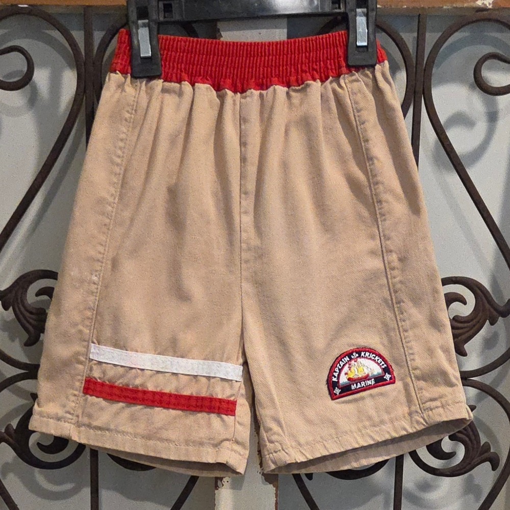 Vintage Krickets Captain Krickets Marine Boys Shorts Khaki Red Size 5 Nautical